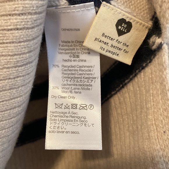 Madewell stripped oversized cashmere sweater - Picture 2 of 3